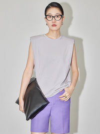 Power Shoulder Sleeveless Shirts_BDHL4371