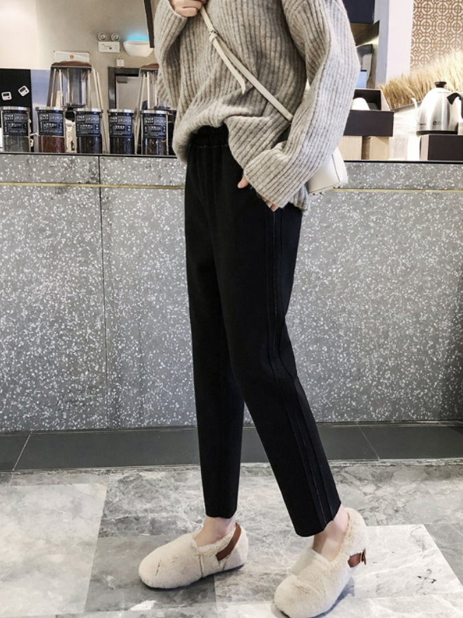 Brushed Back Ankle Pants_HL4114