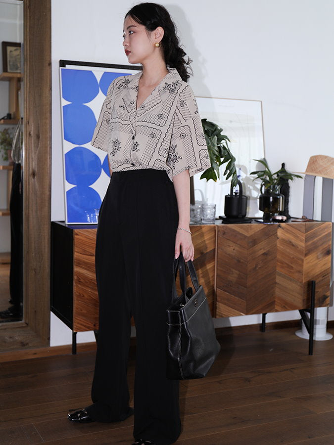 Waist Tucked Fabric Pants HL3921