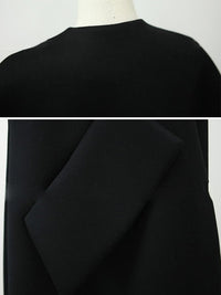 No Collar Black Gilet Coat HL3402