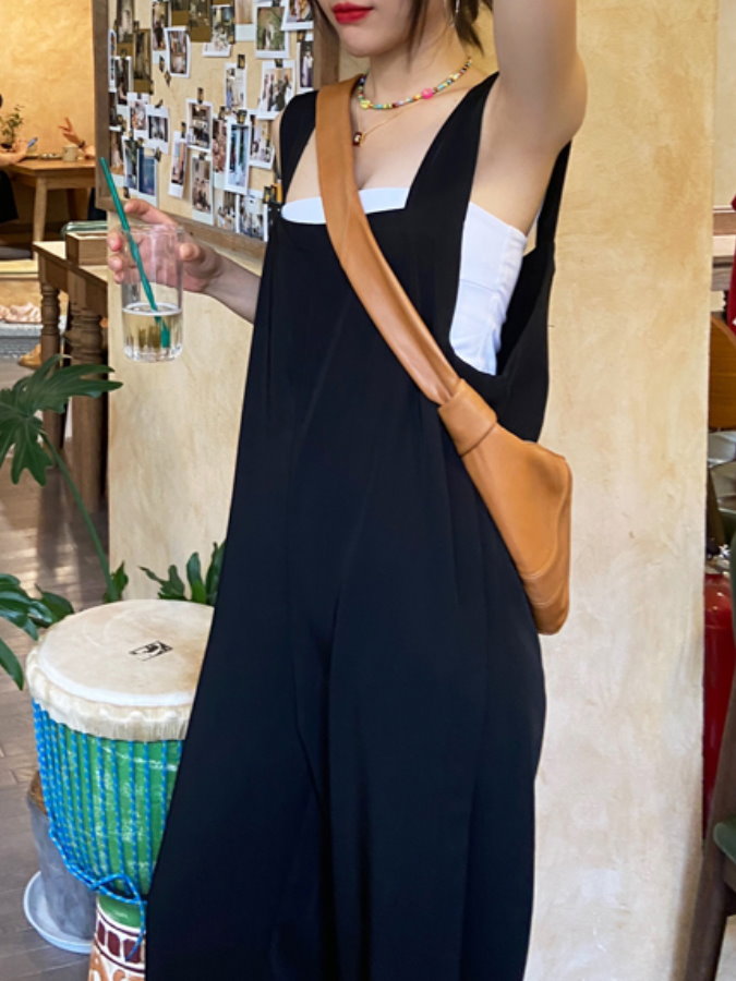 Hem Slit Salopette Overalls_HL3628