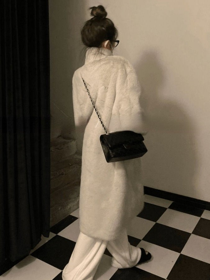 Stand Collar Fur Coat HL9593