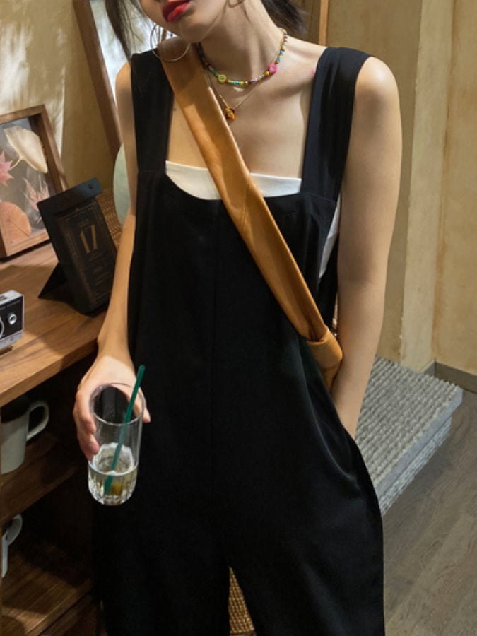 Hem Slit Salopette Overalls_HL3628
