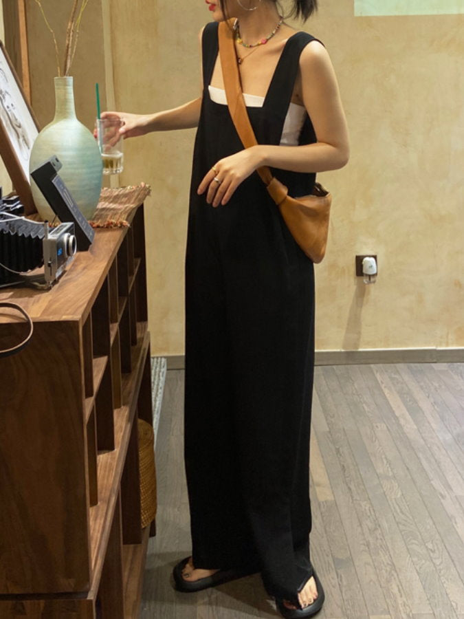 Hem Slit Salopette Overalls_HL3628