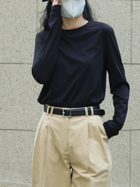 Raw Edge Shoulder Long T-shirt HL3979