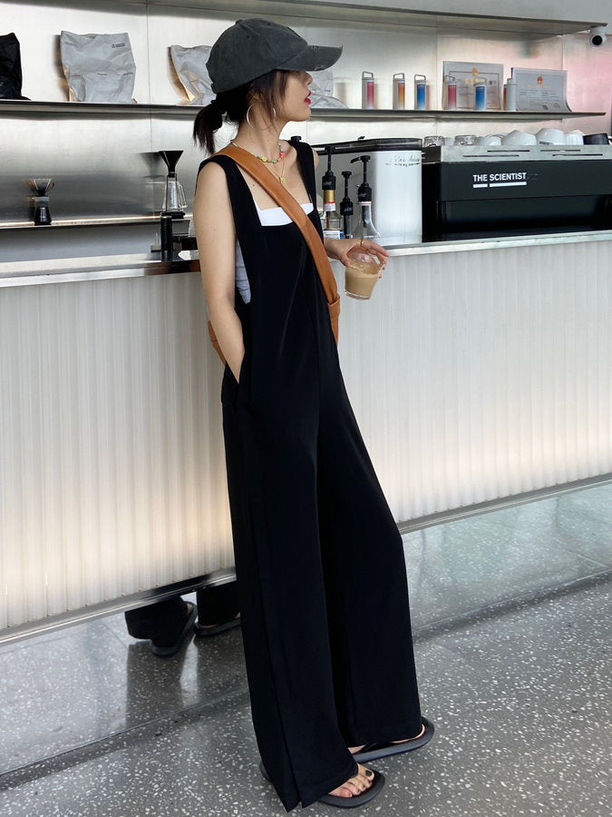 Hem Slit Salopette Overalls_HL3628