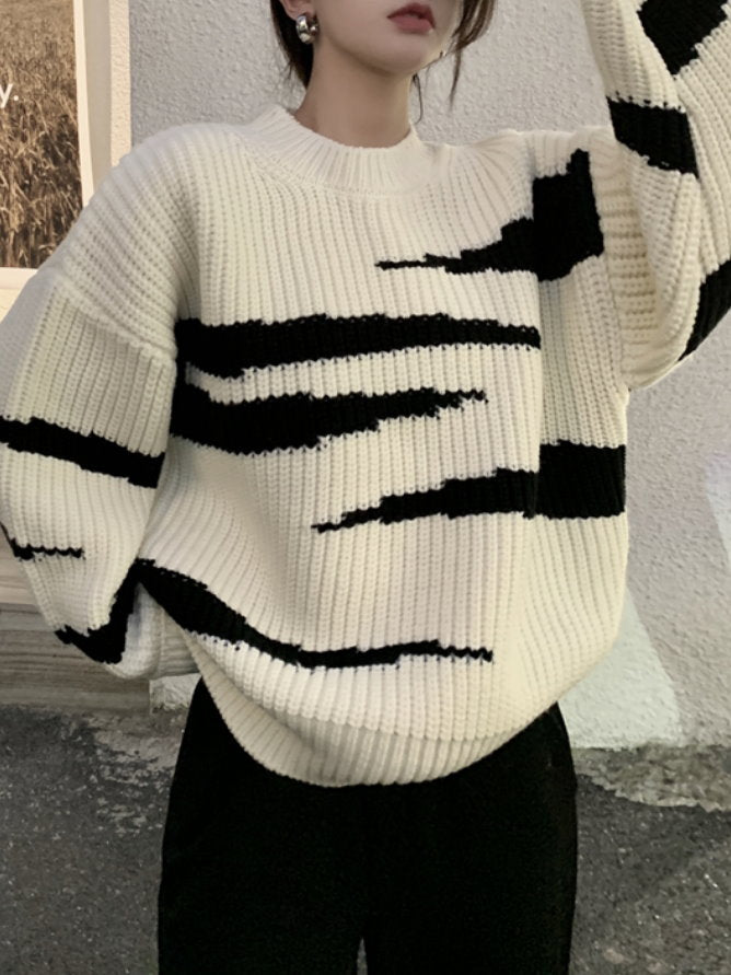 Zebra pattern sweater 9408