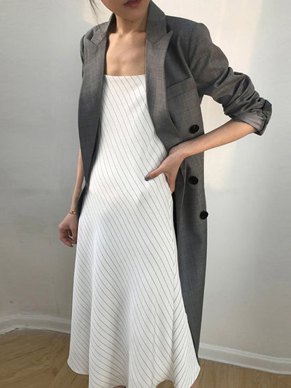 Long Slim Double Breasted Jacket HL3469