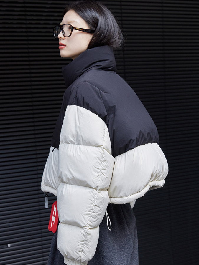 Bicolor Blocking Down Jacket HL4299