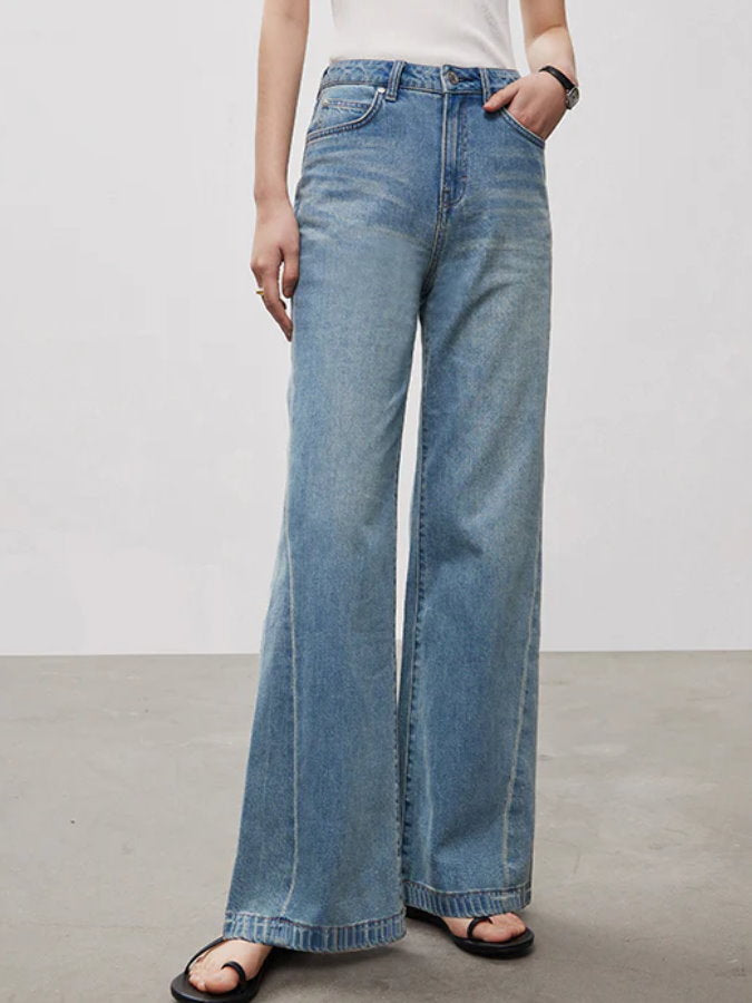 Wide Flared High Waist Jeans_BDHL4436 - HELROUS