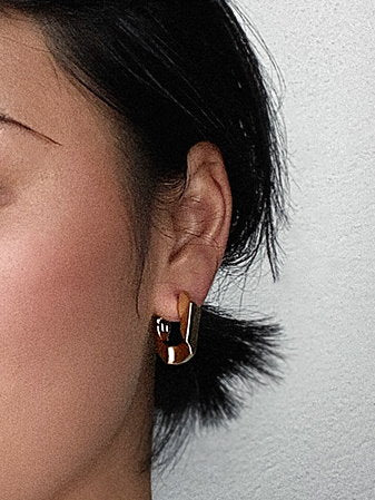U shaped twisted hoop earrings 9171