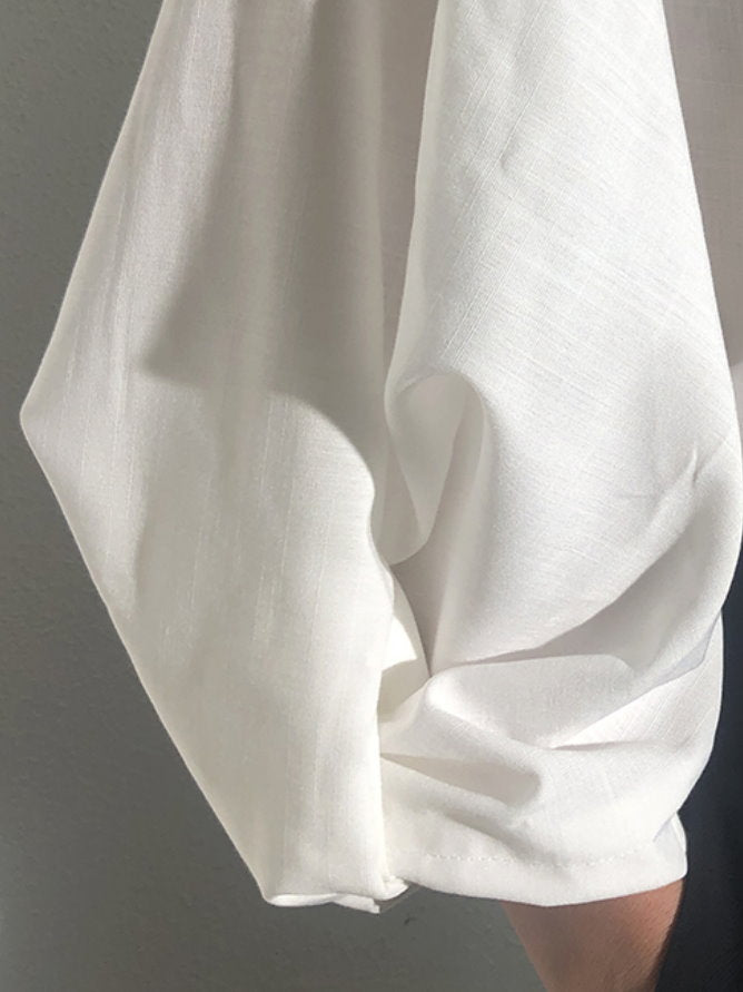 Front tucked volume sleeve blouse_9228