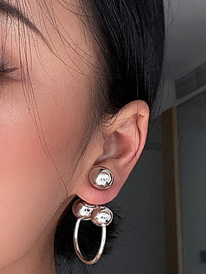 hanging metal ball earrings 9169