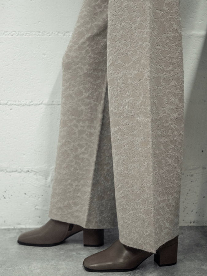 Jacquard Knit Straight Pants HL3908