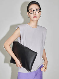 Power Shoulder Sleeveless Shirts_BDHL4371