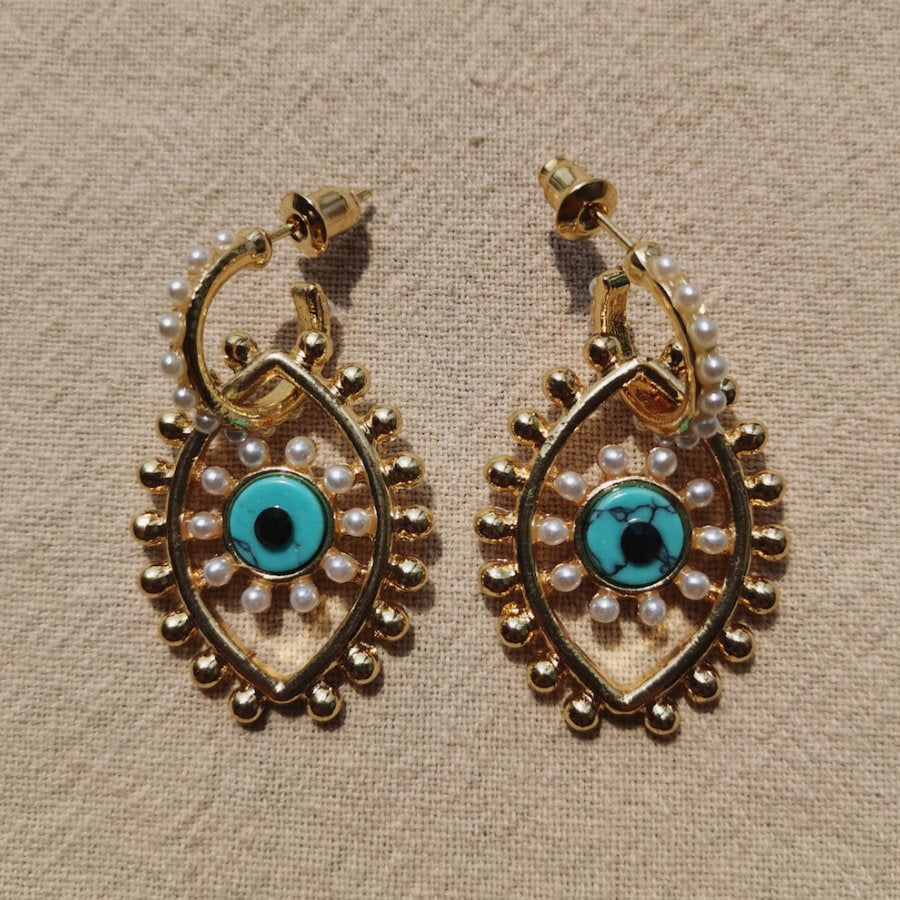 Eye motif stud earrings HL9707
