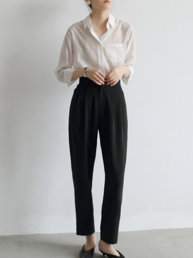 Waist Tuck Tapered Pants HL3597