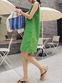 Sleeveless Vitamin Collar Dress HL3715