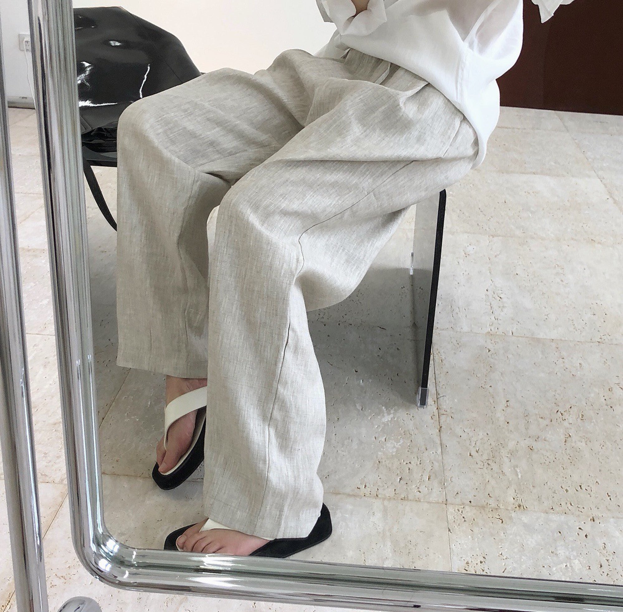 Casual linen lazy pants_5729