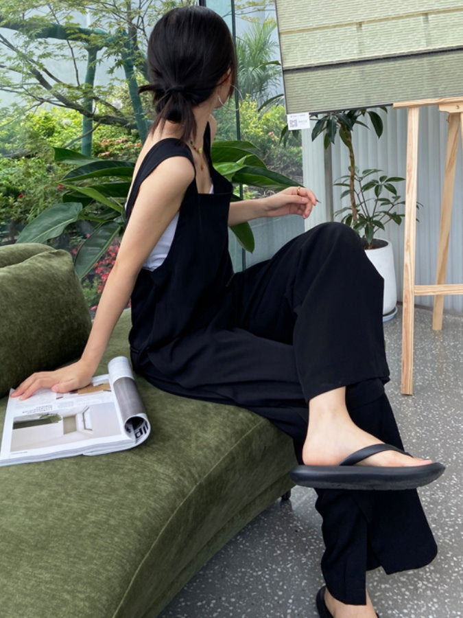 Hem Slit Salopette Overalls_HL3628