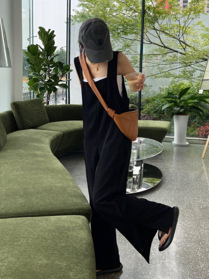 Hem Slit Salopette Overalls_HL3628