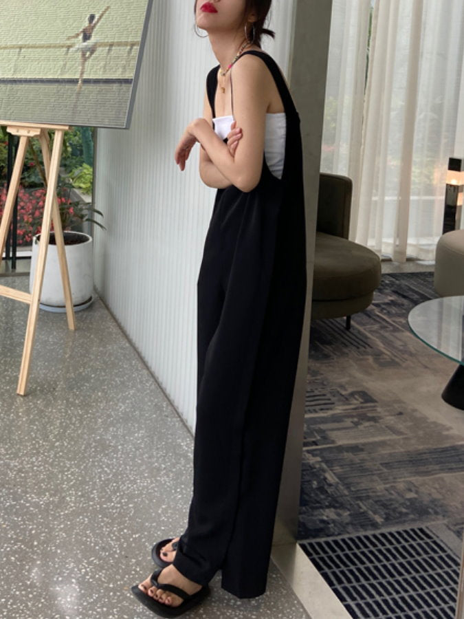 Hem Slit Salopette Overalls_HL3628