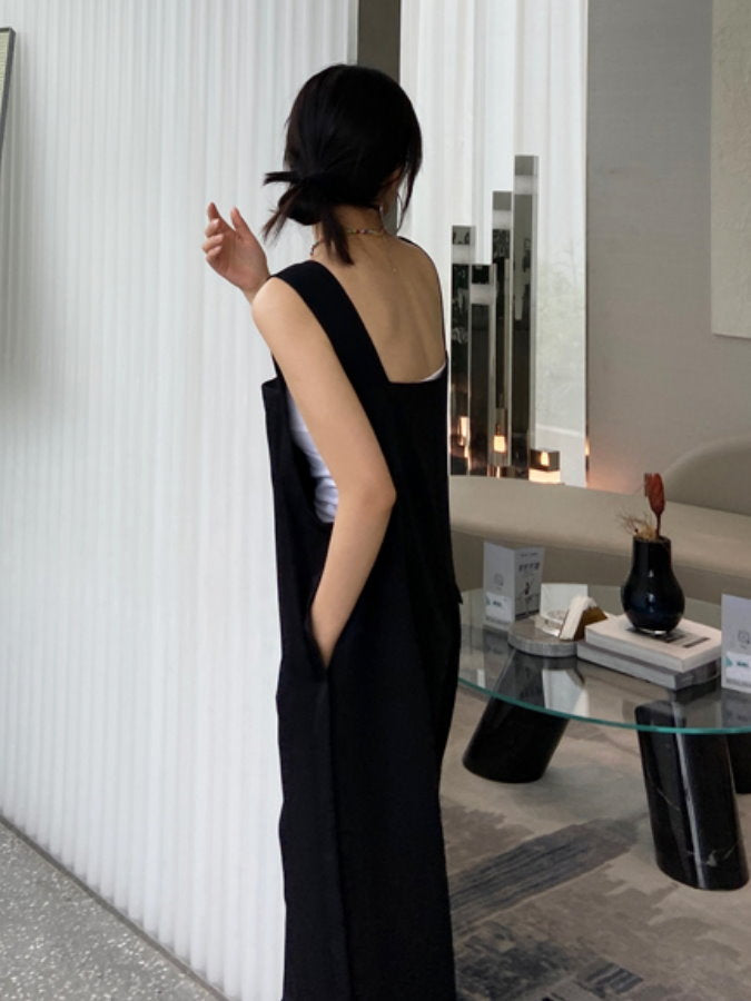 Hem Slit Salopette Overalls_HL3628