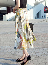 Art Pattern Chiffon Skirt_9211