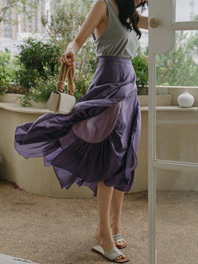 Random Flare Purple Skirt 9320