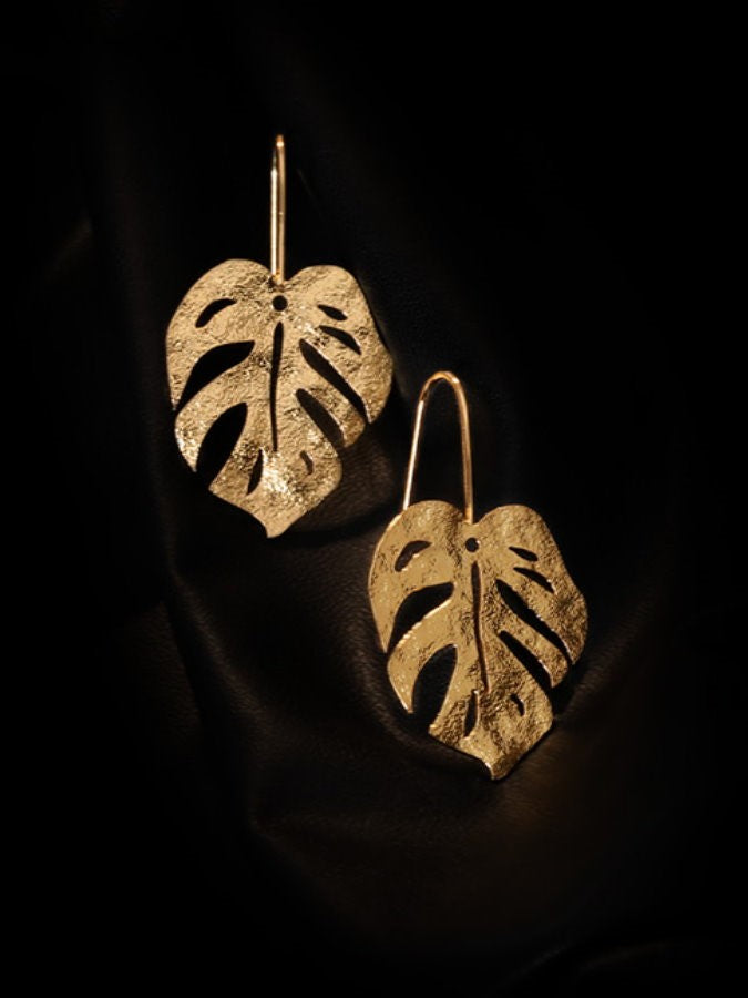 Leaf Motif Hook Earrings HL3470