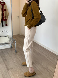 Brushed Back Ankle Pants_HL4114