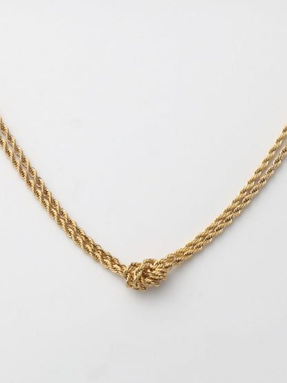 Double Tie Chain Necklace HL9663