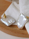 Baroque Pearl Square Earrings HL4009