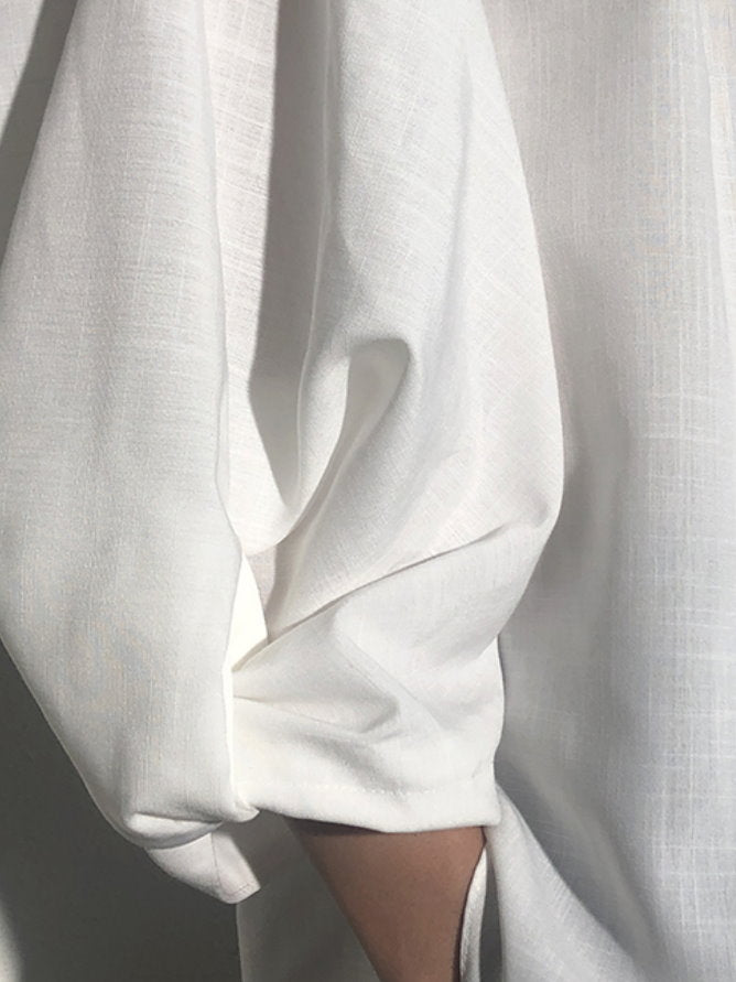 Front tucked volume sleeve blouse_9228
