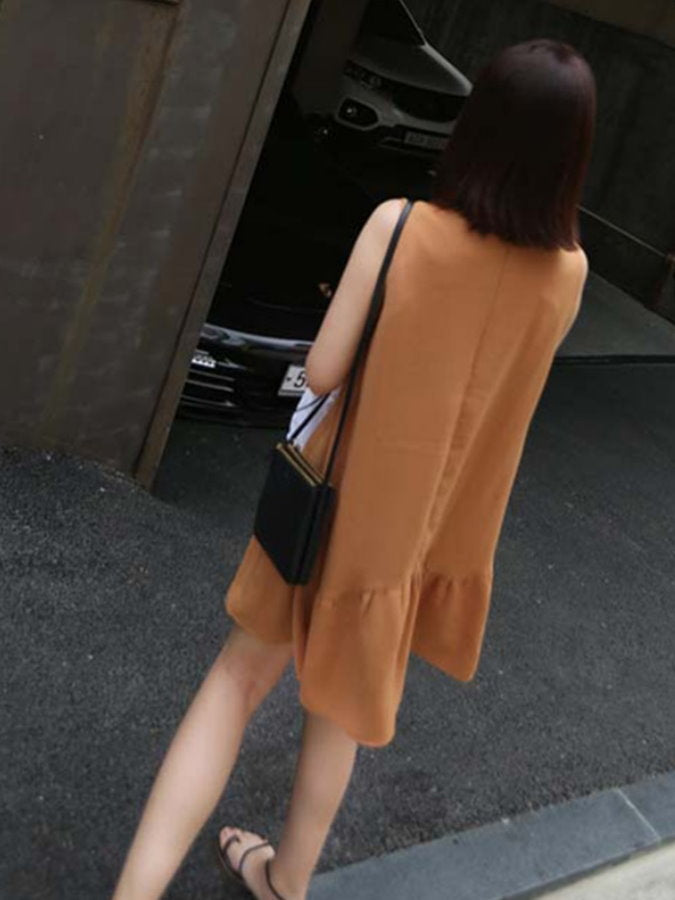 Asymmetrical Tiered Sleeveless Dress HL3706