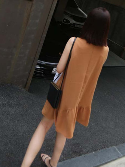 Asymmetrical Tiered Sleeveless Dress HL3706