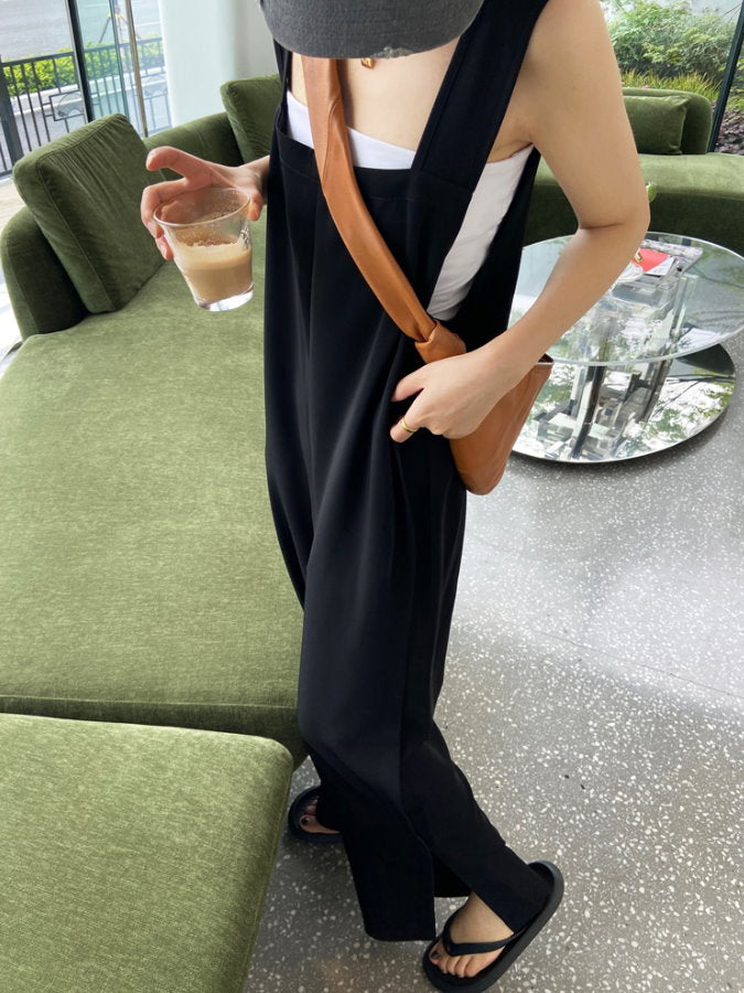 Hem Slit Salopette Overalls_HL3628