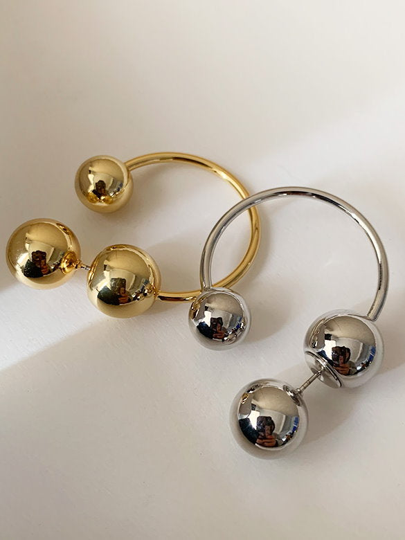 Hanging metal ball earrings 9169