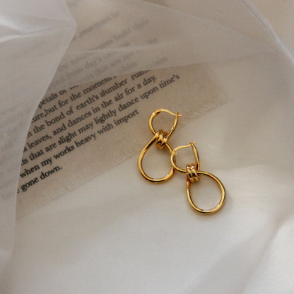 Twisted Gold Earrings HL3327