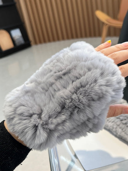 Fingerless Fur Gloves HL4062