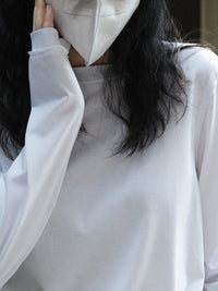 Raw Edge Shoulder Long T-shirt HL3979