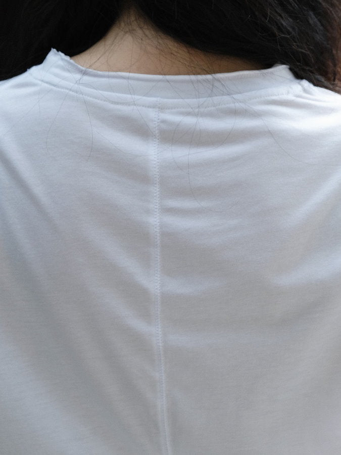 Raw Edge Shoulder Long T-shirt HL3979