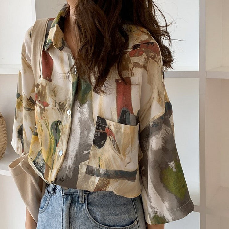 Retro Oil Painting Shirt_5201