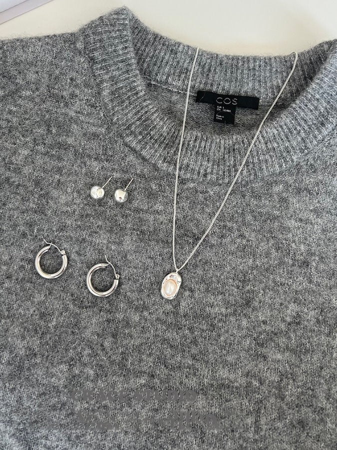 Bean Pendant Pearl Necklace_HL4303