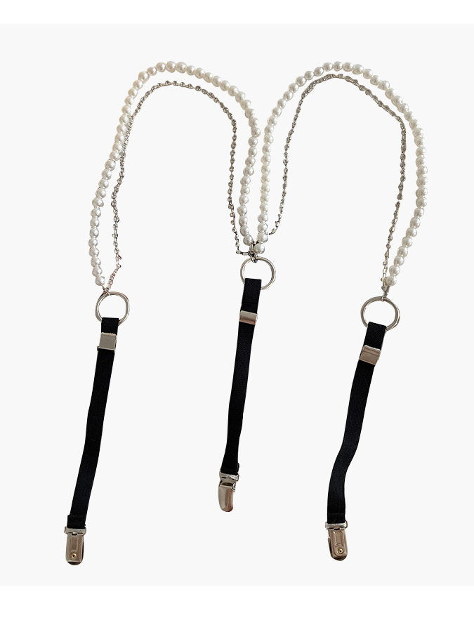Rhinestone Pearl Strap Suspenders HL3932