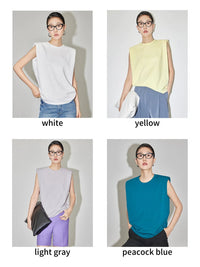 Power Shoulder Sleeveless Shirts_BDHL4371