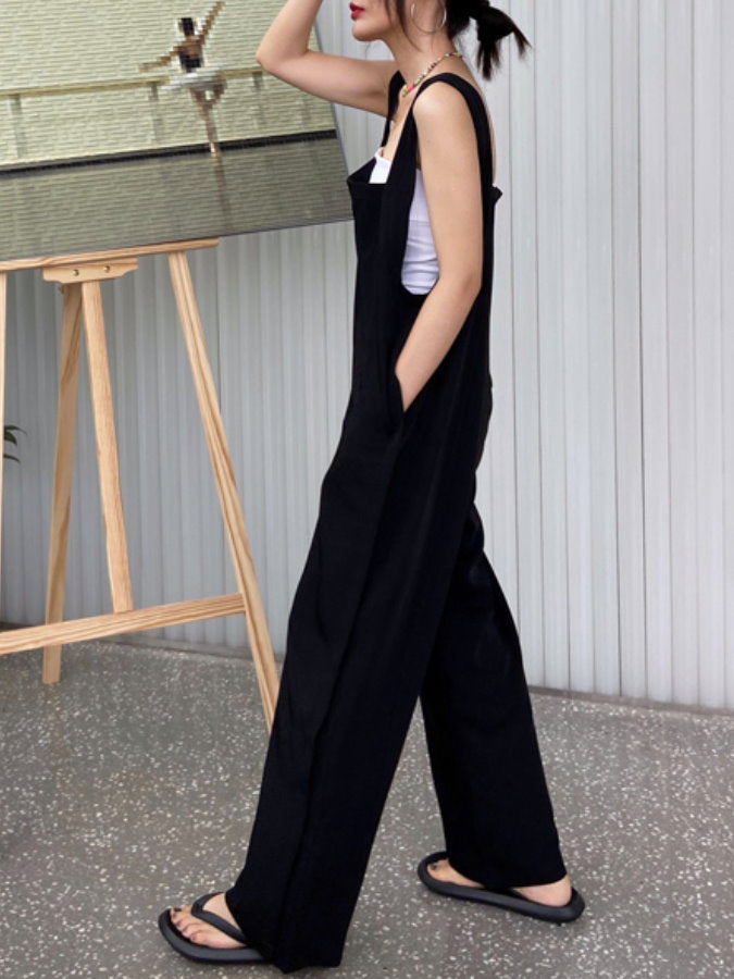 Hem Slit Salopette Overalls_HL3628
