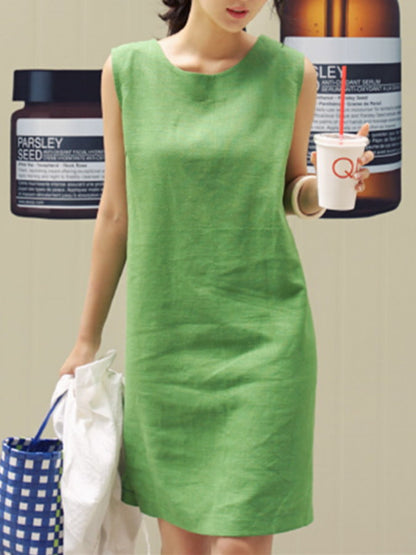 Sleeveless Vitamin Collar Dress HL3715