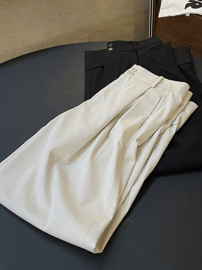 Roll Up Wide Tuck Pants HL9695