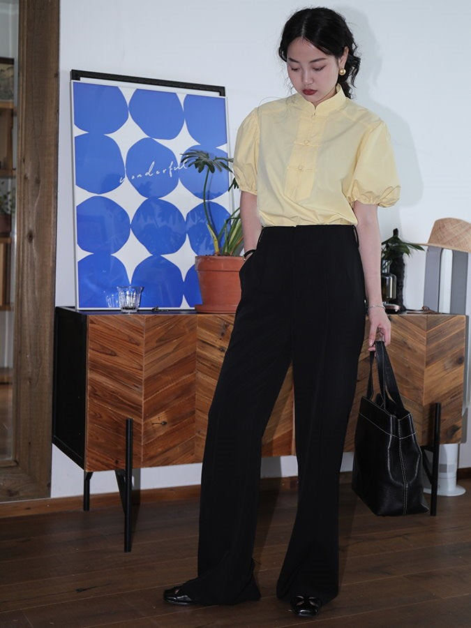 Waist Tucked Fabric Pants HL3921